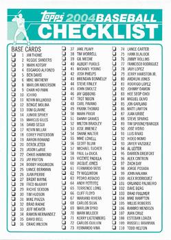 2004 Topps - Checklists (Series One) #NNO Checklist Green: 1-215 Front