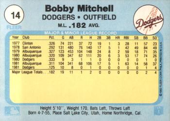 1982 Fleer #14 Bobby Mitchell Back