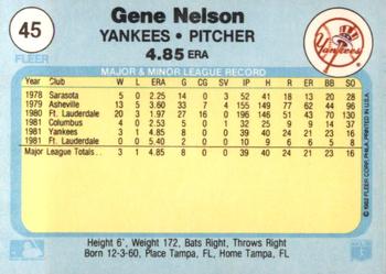1982 Fleer #45 Gene Nelson Back