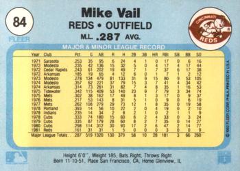 1982 Fleer #84 Mike Vail Back
