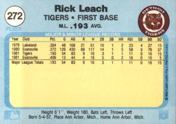 1982 Fleer #272 Rick Leach Back