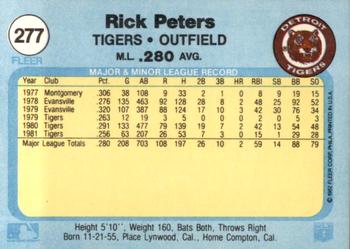 1982 Fleer #277 Rick Peters Back
