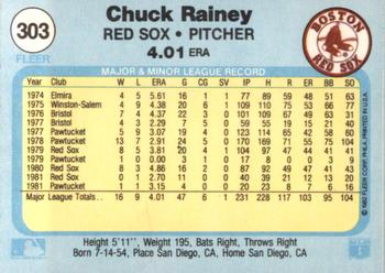 1982 Fleer #303 Chuck Rainey Back