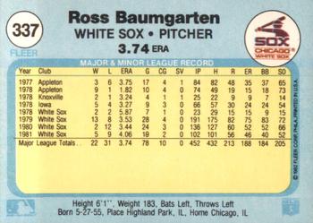 1982 Fleer #337 Ross Baumgarten Back