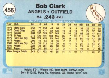 1982 Fleer #456 Bob Clark Back
