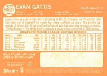 2013 Topps Heritage High Number #H501 Evan Gattis Back