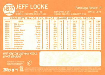 2013 Topps Heritage High Number #H537 Jeff Locke Back
