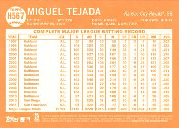 2013 Topps Heritage High Number #H567 Miguel Tejada Back