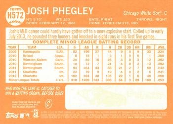 2013 Topps Heritage High Number #H572 Josh Phegley Back