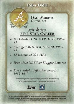 2013 Topps Five Star - Autographs #FSBA-DMU Dale Murphy Back