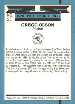 1991 Donruss - Super Diamond Kings #23 Gregg Olson Back