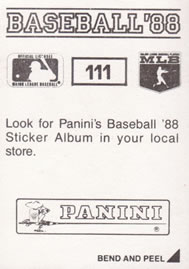 1988 Panini Stickers #111 Lonnie Smith Back