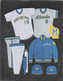 1988 Panini Stickers #115 Brewers Uniform Front