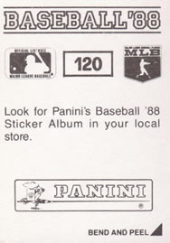 1988 Panini Stickers #120 B.J. Surhoff Back