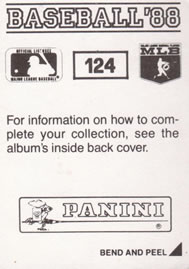 1988 Panini Stickers #124 Jim Gantner Back