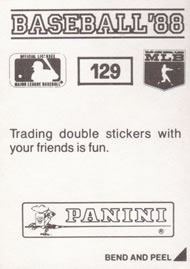 1988 Panini Stickers #129 Robin Yount Back