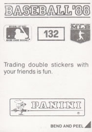 1988 Panini Stickers #132 Bert Blyleven Back
