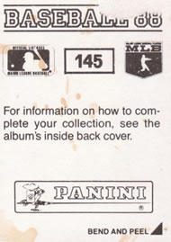 1988 Panini Stickers #145 Gene Larkin Back