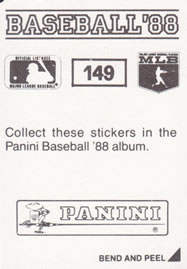 1988 Panini Stickers #149 Rick Rhoden Back