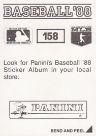 1988 Panini Stickers #158 Rickey Henderson Back