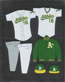 1988 Panini Stickers #163 A's Uniform Front
