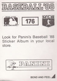 1988 Panini Stickers #176 Dwayne Murphy Back