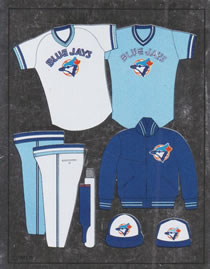 1988 Panini Stickers #211 Blue Jays Uniform Front