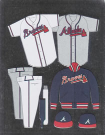 1988 Panini Stickers #238 Braves Uniform Front