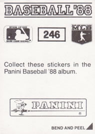 1988 Panini Stickers #246 Braves W-L Breakdown Back