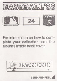 1988 Panini Stickers #24 Rich Gedman Back