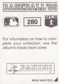 1988 Panini Stickers #280 Barry Larkin Back