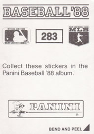 1988 Panini Stickers #283 Tracy Jones Back