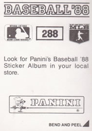 1988 Panini Stickers #288 Nolan Ryan Back
