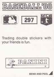 1988 Panini Stickers #297 Craig Reynolds Back
