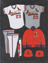 1988 Panini Stickers #382 Cardinals Uniform Front
