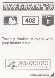 1988 Panini Stickers #402 Benito Santiago Back