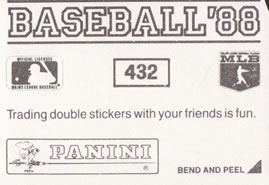 1988 Panini Stickers #432 Paul Molitor Back