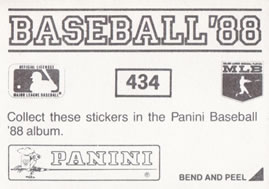 1988 Panini Stickers #434 Rickey Henderson Back