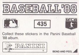 1988 Panini Stickers #435 Nolan Ryan Back
