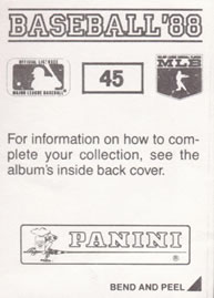 1988 Panini Stickers #45 Dick Schofield Back