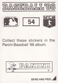 1988 Panini Stickers #54 Bob James Back