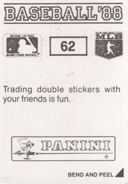 1988 Panini Stickers #62 Harold Baines Back