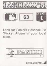 1988 Panini Stickers #63 Ivan Calderon Back