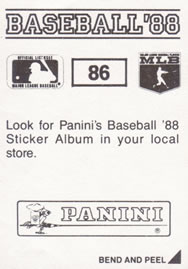 1988 Panini Stickers #86 Frank Tanana Back