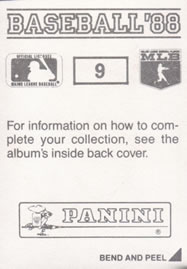 1988 Panini Stickers #9 Bill Ripken Back