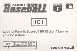 1989 Panini Stickers #101 Dodger Stadium Back
