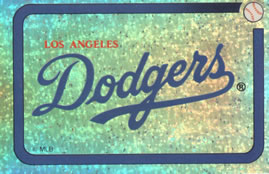 1989 Panini Stickers #102 Dodgers Script Front