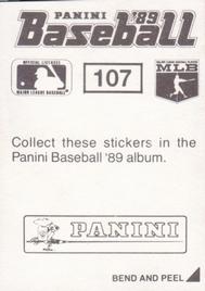 1989 Panini Stickers #107 Kirk Gibson Back