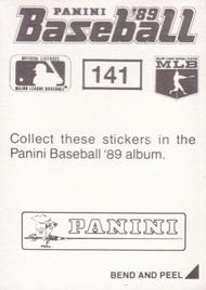 1989 Panini Stickers #141 Mookie Wilson Back