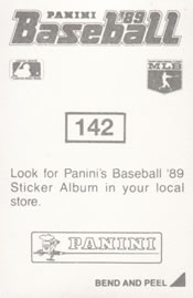 1989 Panini Stickers #142 Phillies Logo Back